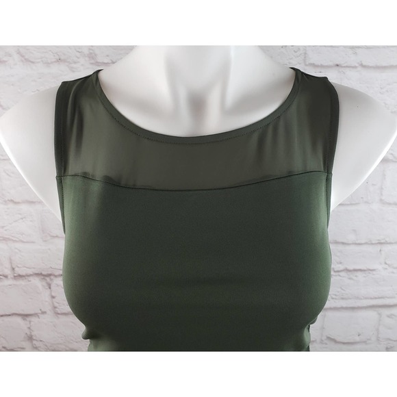 Ann Taylor Petite Sleeveless Ruched Sides Top ~ Dark Green ~ XS / Extra Small - Picture 2 of 10